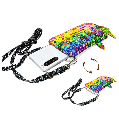 Whale shark shaped smartphone shoulder bag
