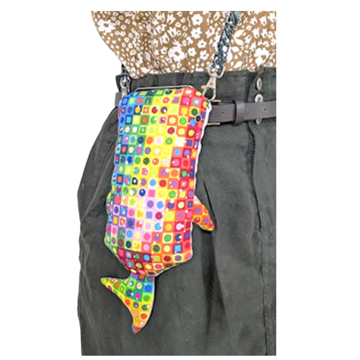 Whale shark shaped smartphone shoulder bag